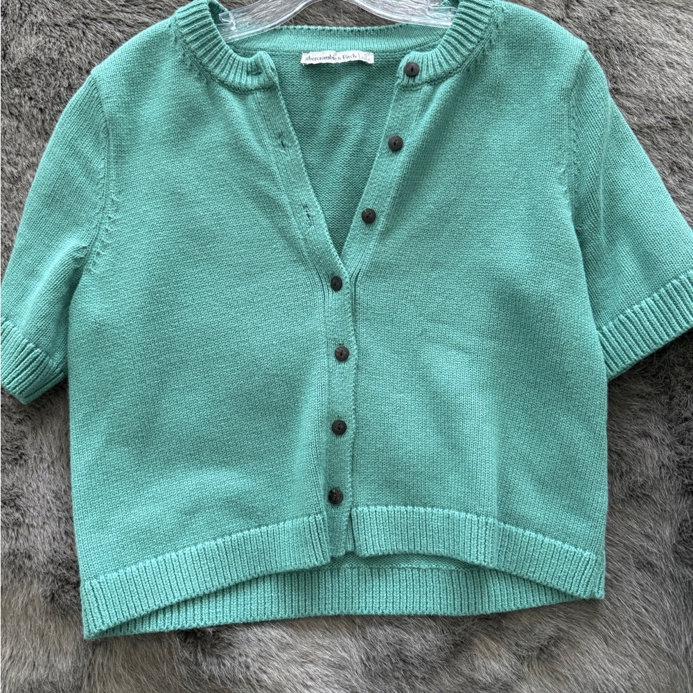 Abercrombie & Fitch  Cardigan Sweater, green size small